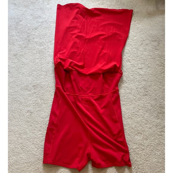 Abercrombie & Fitch Womens Athletic Mini Dress Built In Shorts Sz XL Red Tennis - Picture 7 of 9